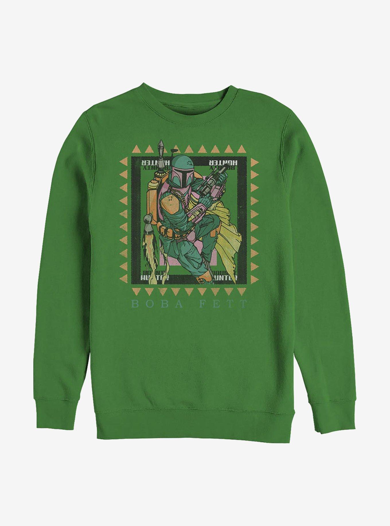 Star Wars Boba Fett Frame Bounty Hunter Crew Sweatshirt, KELLY, hi-res