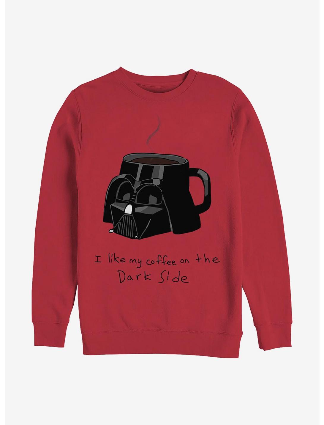 Star Wars Coffee On The Dark Side Crew Sweatshirt, RED, hi-res