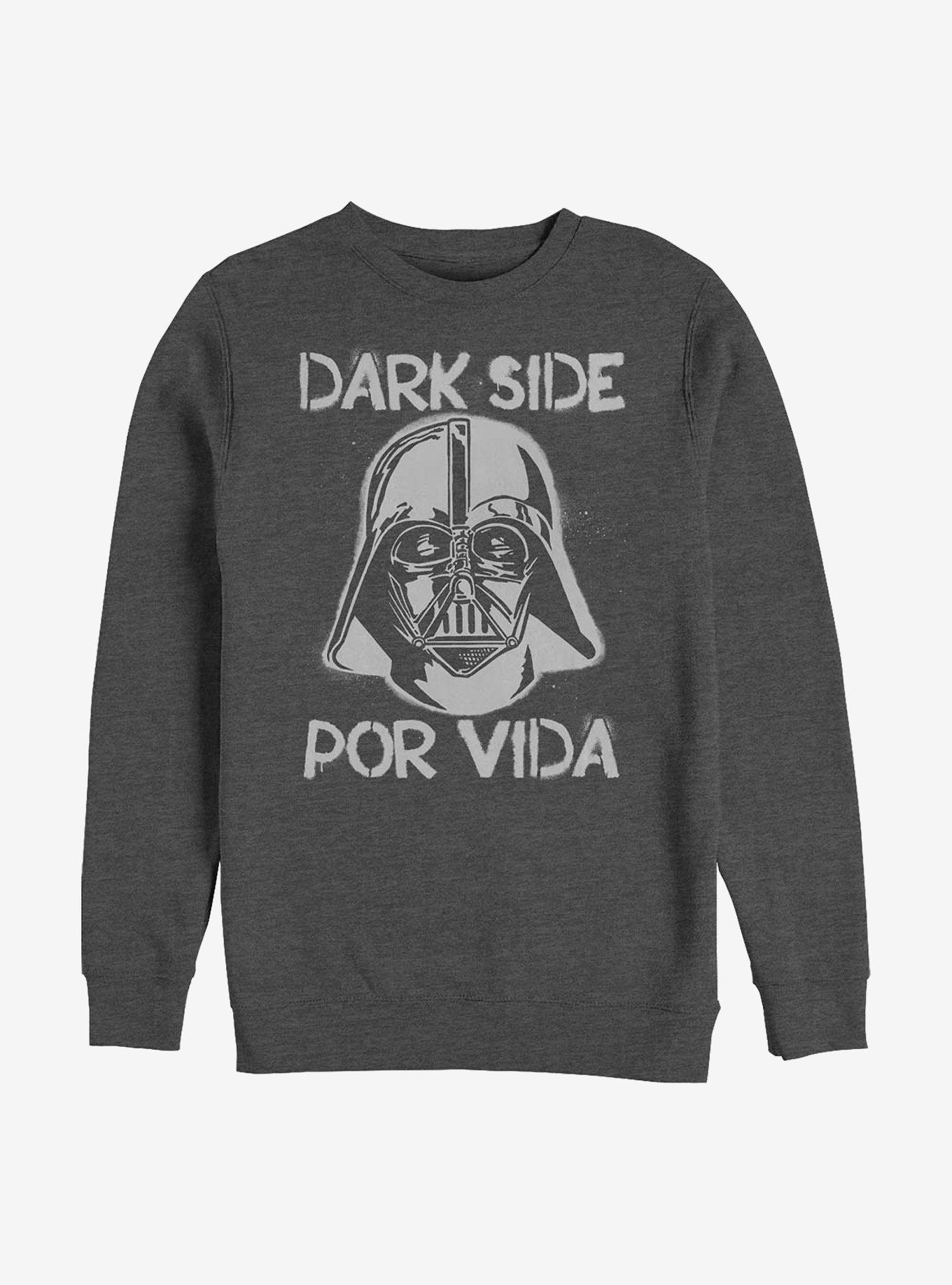 Star Wars Dark Side Por Vida Crew Sweatshirt, CHAR HTR, hi-res
