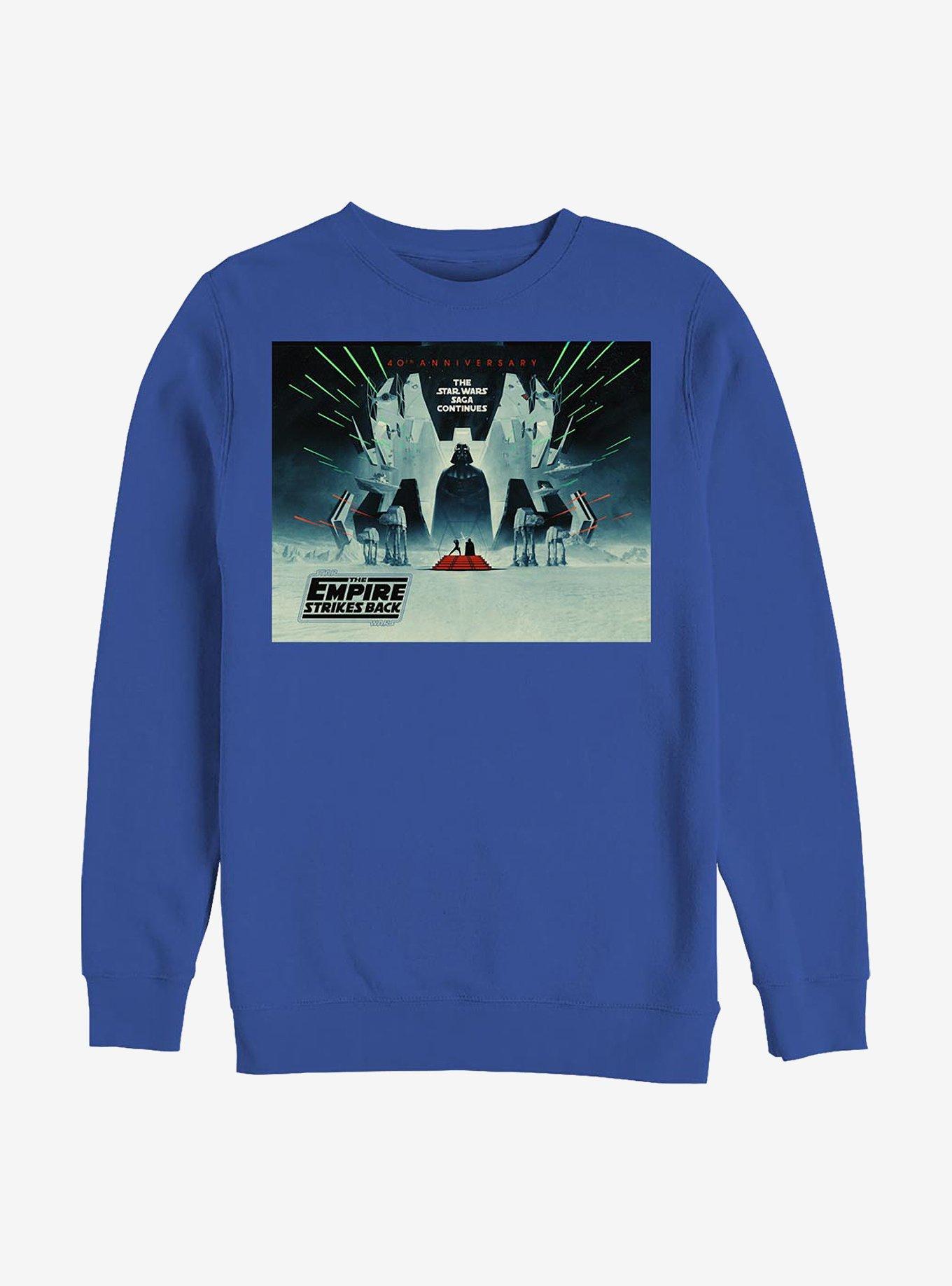 Star Wars Episode V The Empire Strikes Back 40th Anniversary Poster Sweatshirt, ROYAL, hi-res