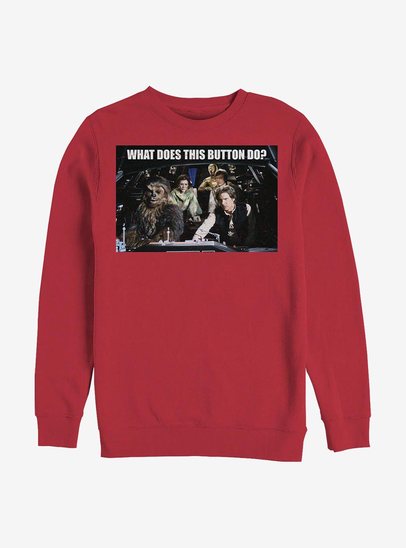 Star Wars Falcon What Does This Button Do? Crew Sweatshirt