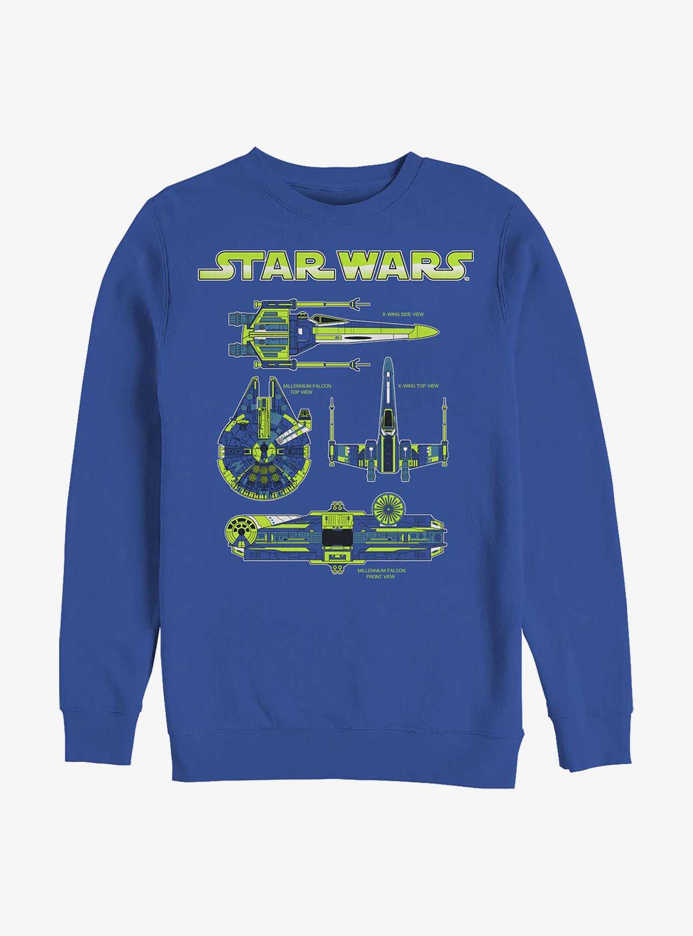Star Wars Ship Spec Crew Sweatshirt, ROYAL, hi-res
