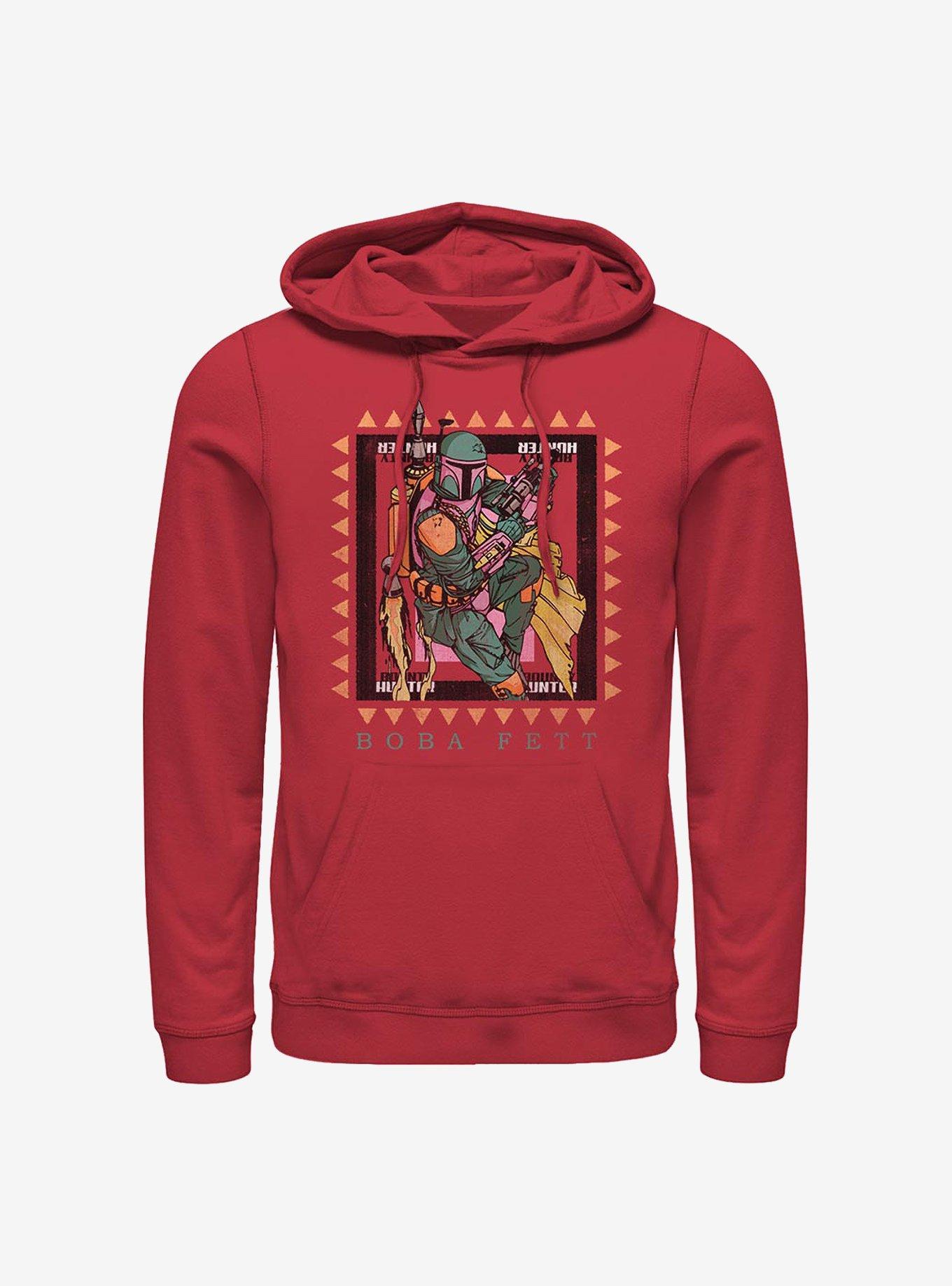 Star Wars Boba Fett Frame Bounty Hunter Hoodie, RED, hi-res