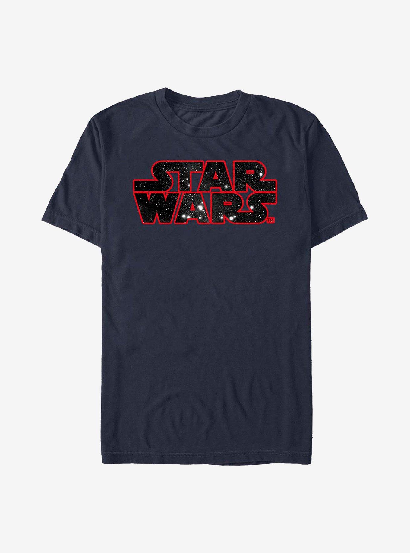 Star Wars Galaxy Logo Outline T-Shirt, NAVY, hi-res