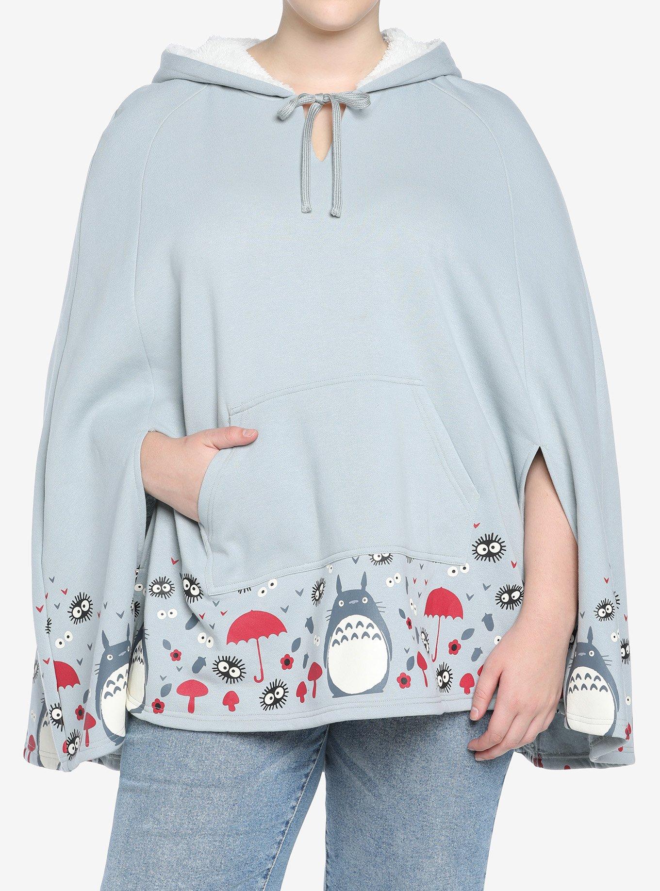 Her Universe Studio Ghibli My Neighbor Totoro Girls Sherpa Poncho Plus Size, MULTI, hi-res