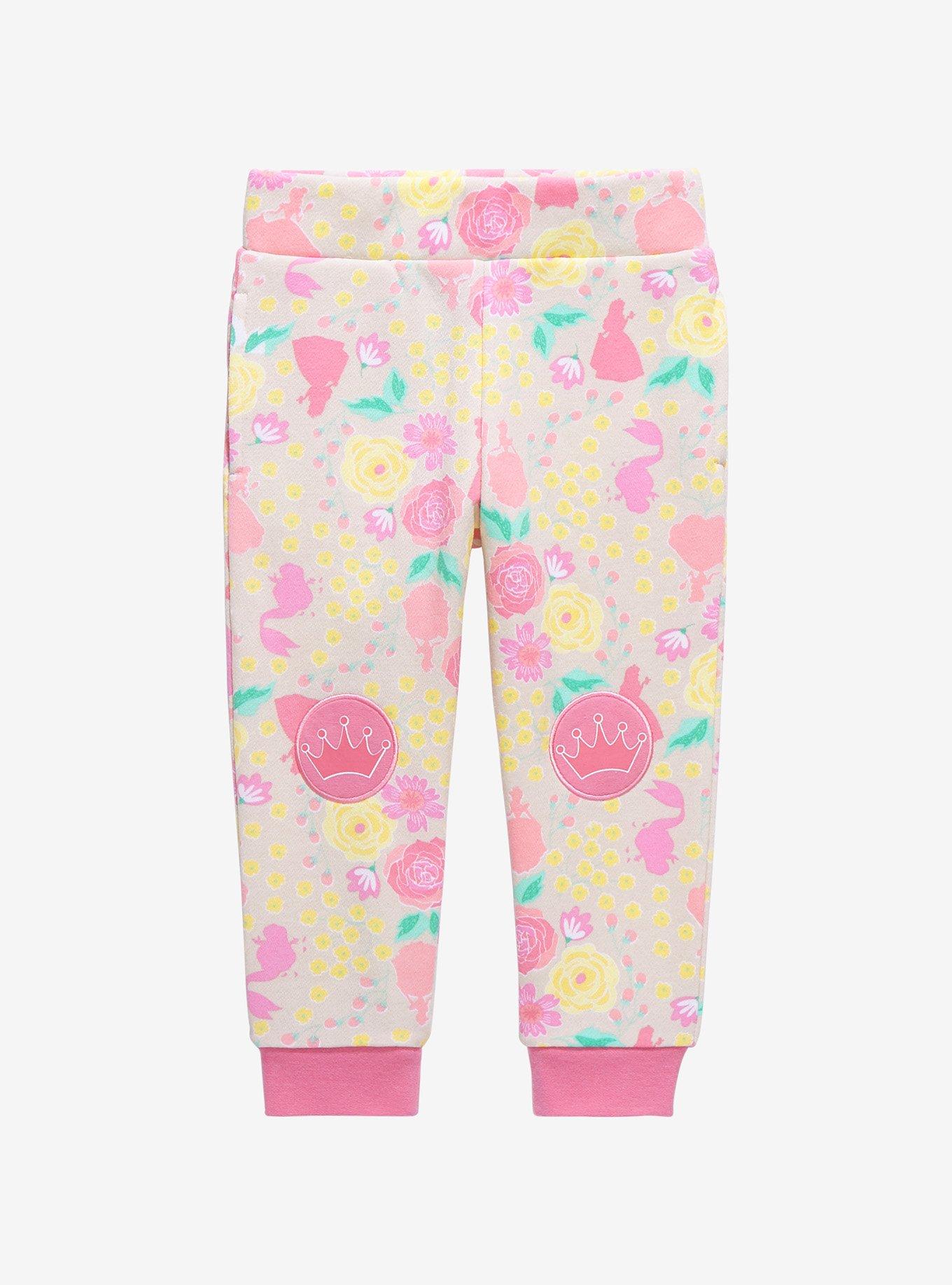 Disney Princess Floral Allover Print Toddler Fleece Joggers BoxLunch