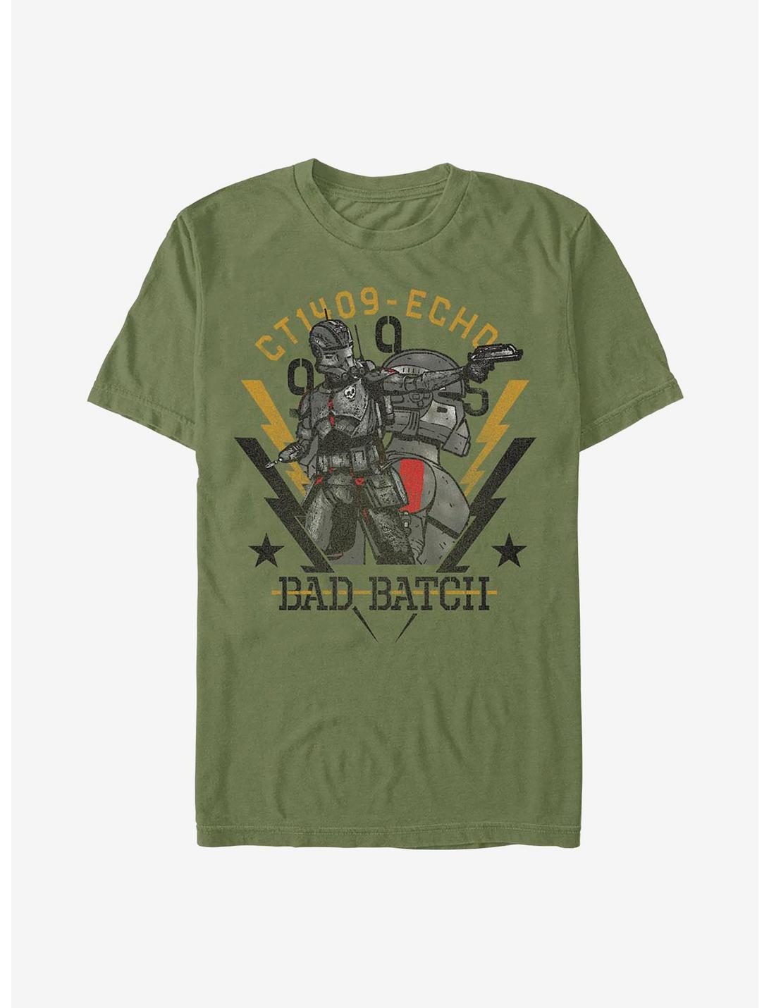 Star Wars: The Bad Batch Echo Army Crate T-Shirt, MIL GRN, hi-res