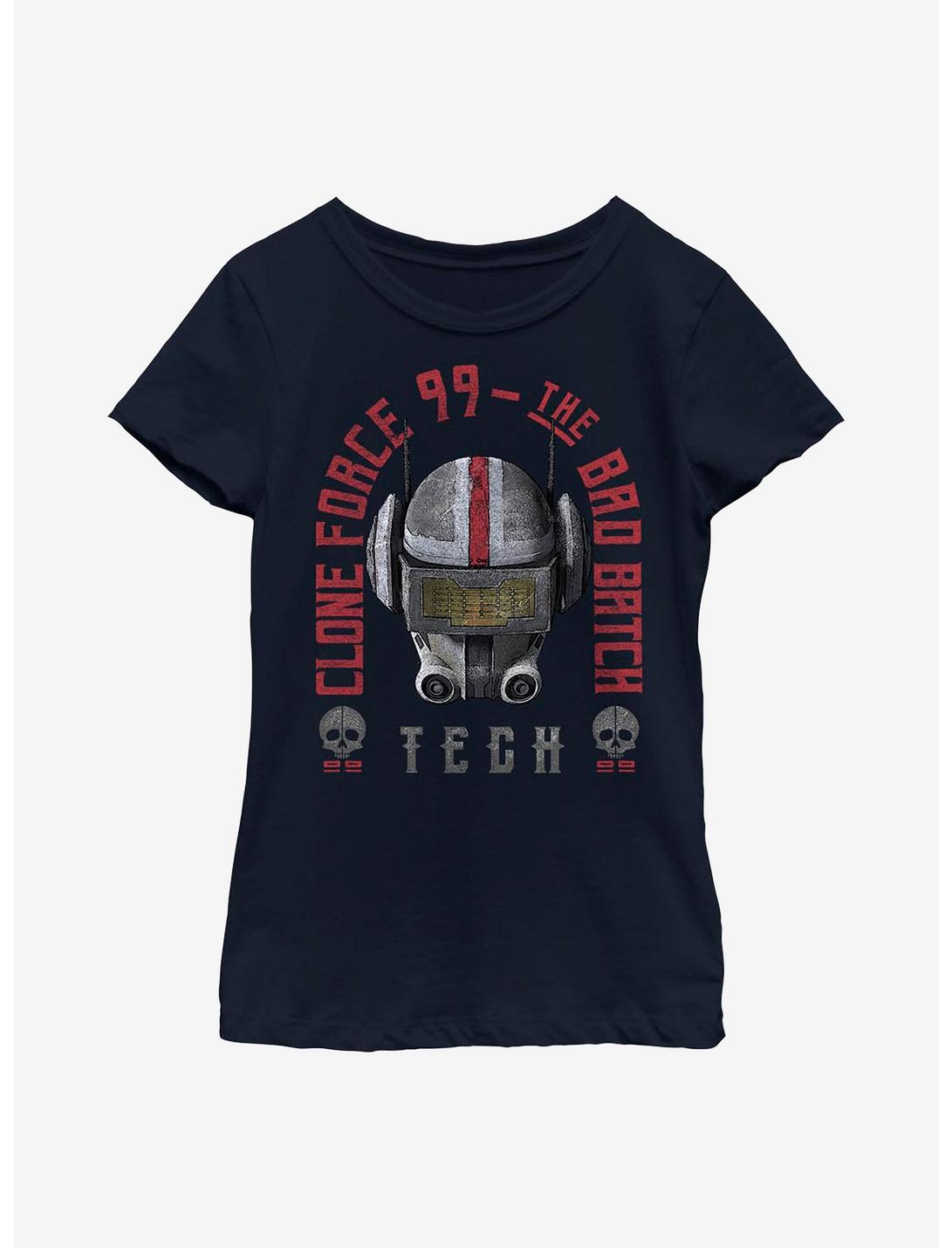 Star Wars: The Bad Batch Tech Headstone Youth Girls T-Shirt, NAVY, hi-res