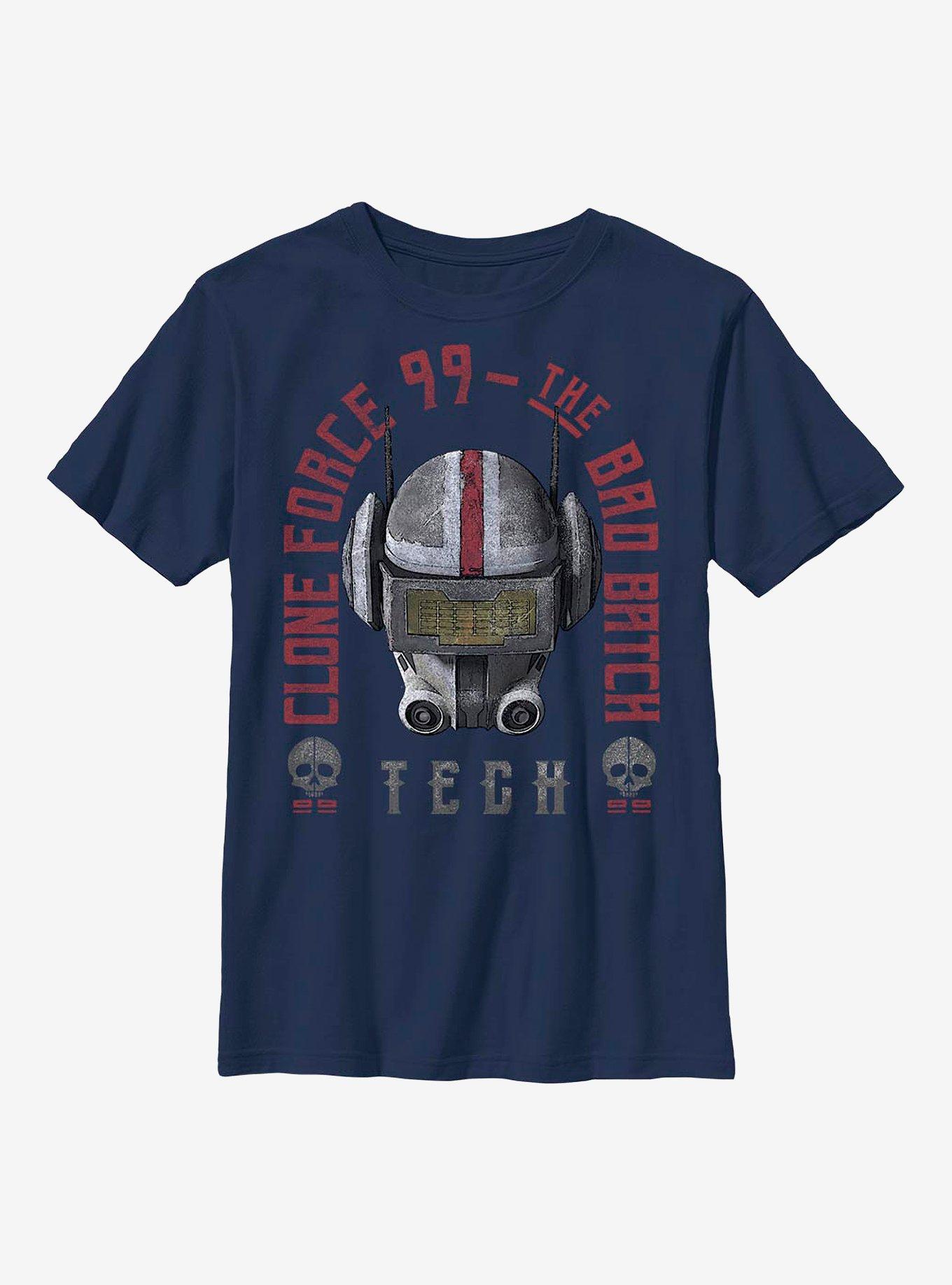 Star Wars: The Bad Batch Tech Headstone Youth T-Shirt, NAVY, hi-res