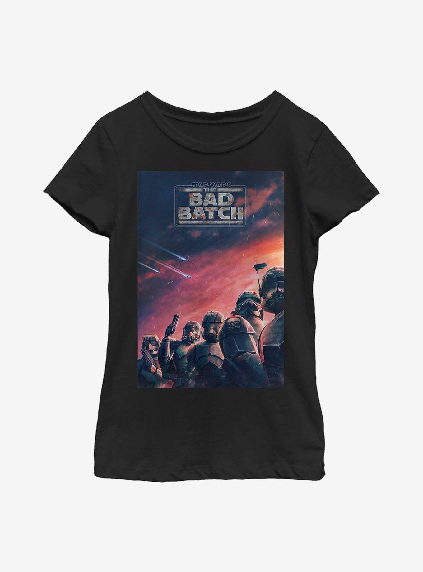 Star Wars: The Bad Batch Poster Youth Girls T-Shirt, BLACK, hi-res