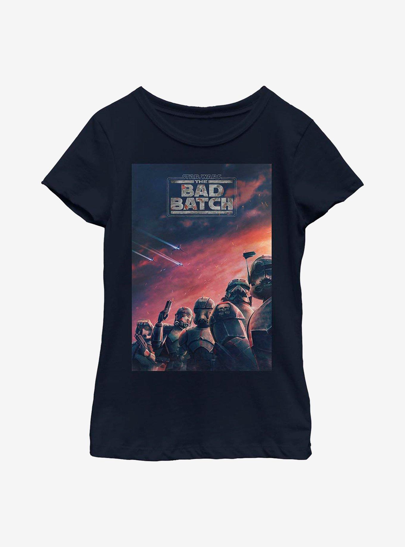 Star Wars: The Bad Batch Poster Youth Girls T-Shirt, NAVY, hi-res