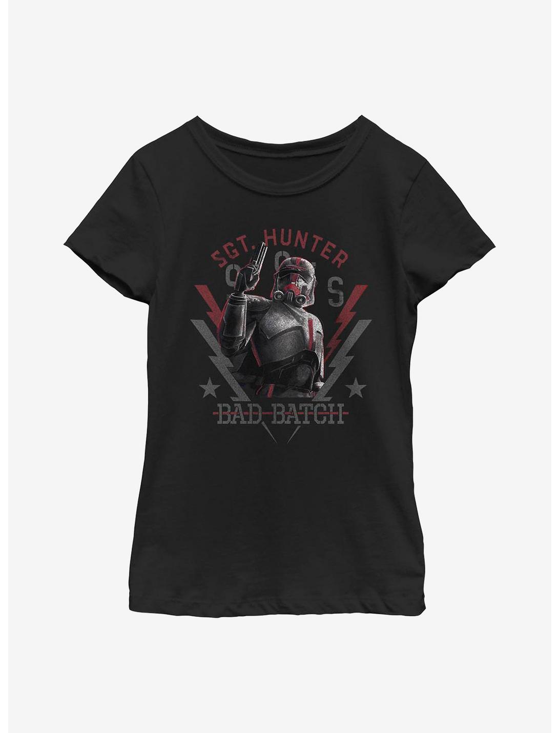 Star Wars: The Bad Batch Hunter Army Crate Youth Girls T-Shirt, BLACK, hi-res