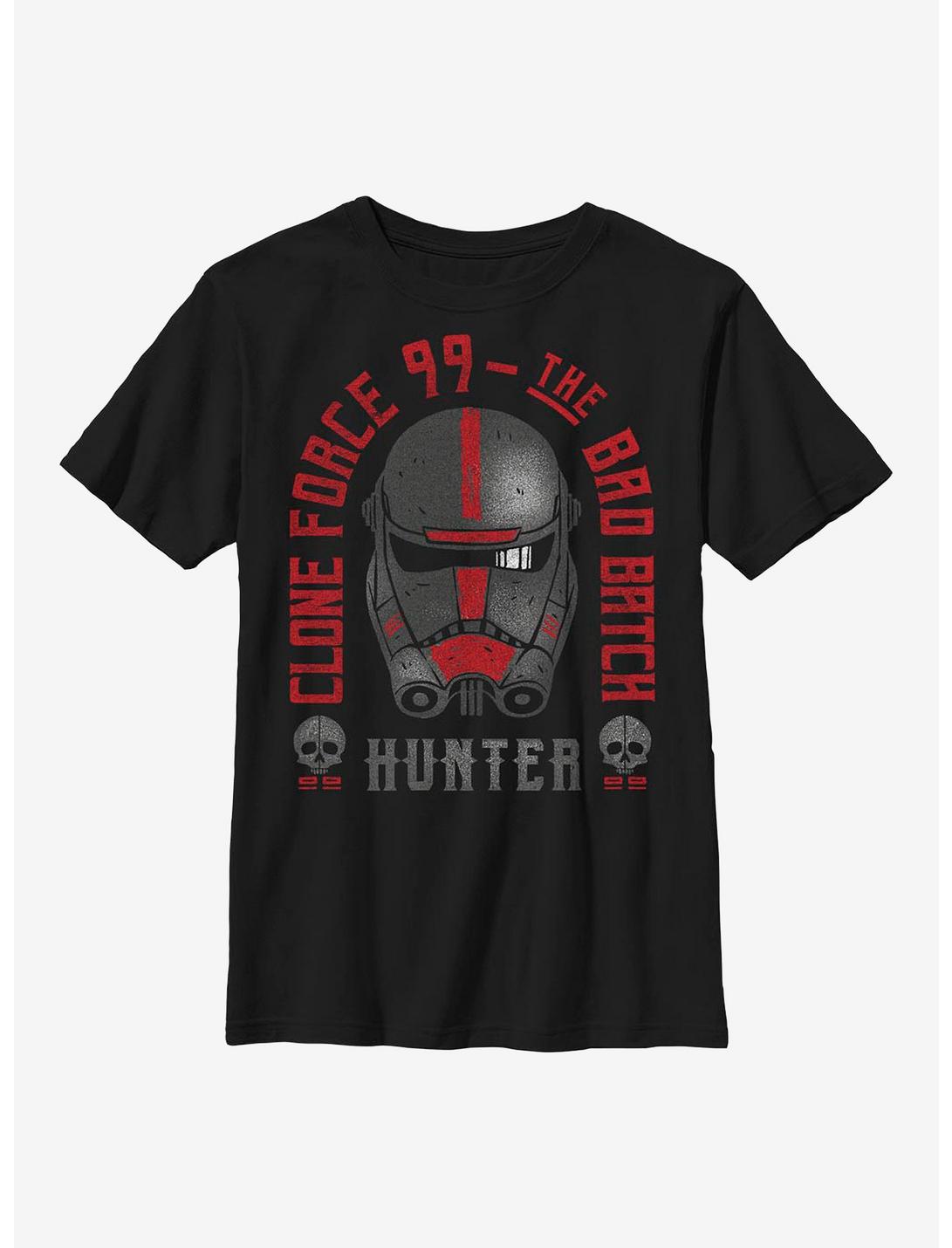 Star Wars: The Bad Batch Hunter Headstone Youth T-Shirt, BLACK, hi-res