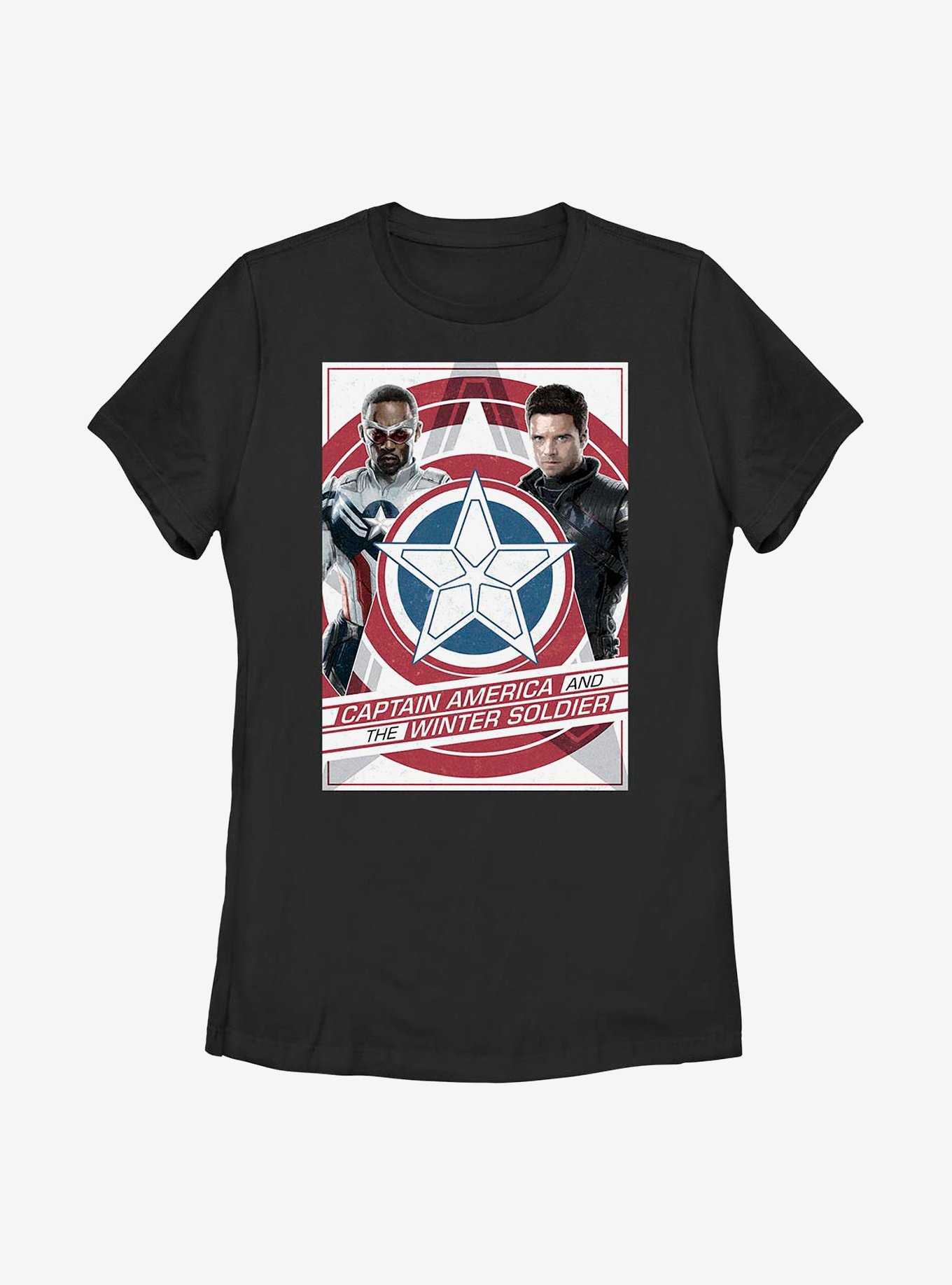 Marvel The Falcon And The Winter Soldier Shield Poster Womens T-Shirt, , hi-res