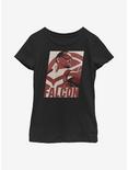 Marvel The Falcon And The Winter Soldier Falcon Poster Youth Girls T-Shirt, BLACK, hi-res
