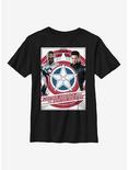 Marvel The Falcon And The Winter Soldier Shield Poster Youth T-Shirt, BLACK, hi-res