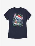 Disney Lilo & Stitch Christmas Lights Womens T-Shirt, NAVY, hi-res