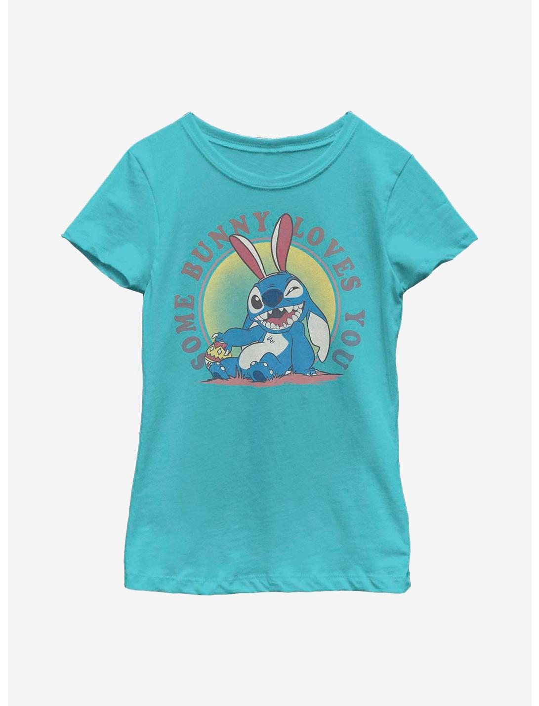 Disney Lilo & Stitch Some Bunny Loves You Youth Girls T-Shirt, TAHI BLUE, hi-res