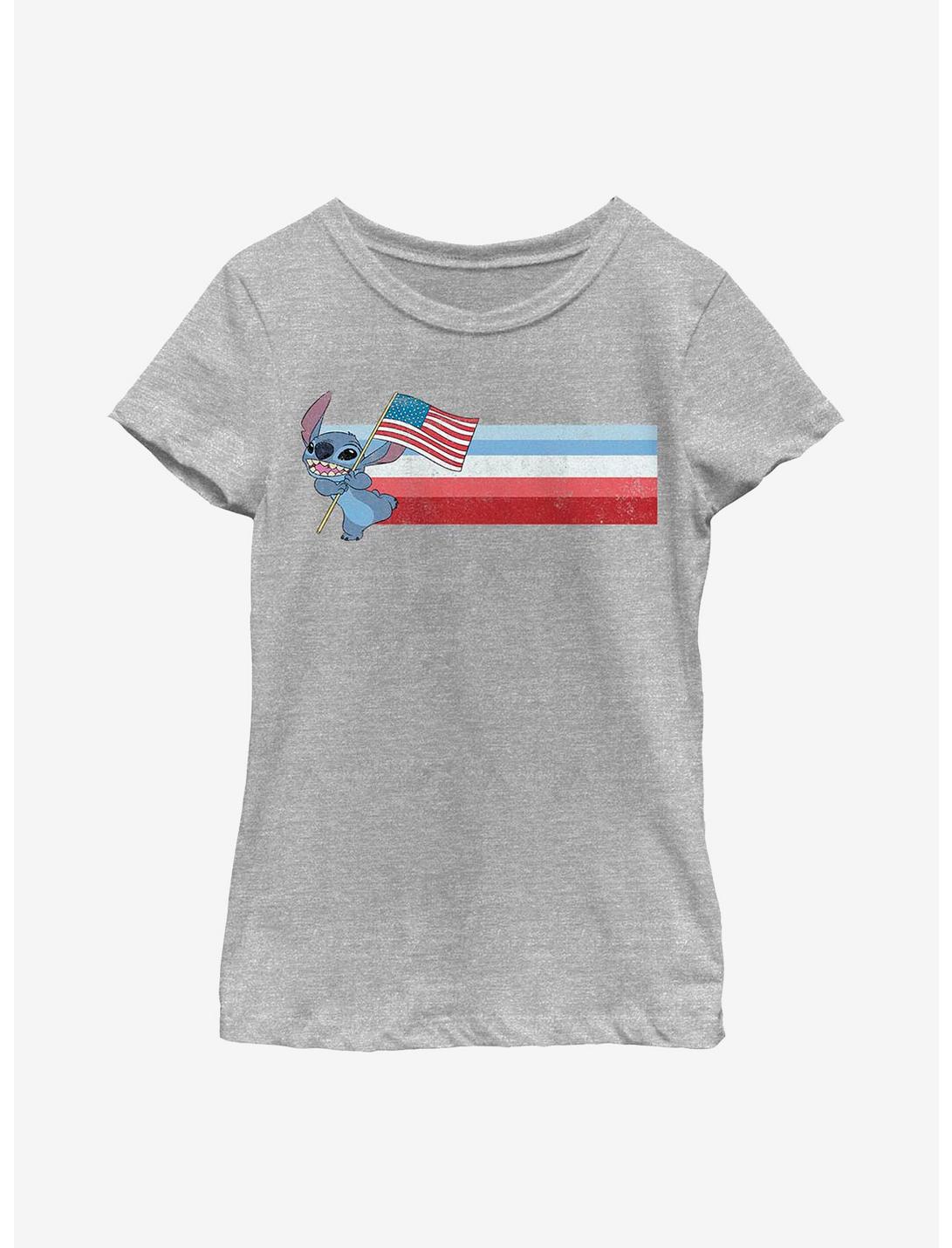 Disney Lilo & Stitch Flag Youth Girls T-Shirt, ATH HTR, hi-res