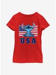 Disney Lilo & Stitch Merica Youth Girls T-Shirt, RED, hi-res