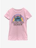 Disney Lilo & Stitch Rainbow Youth Girls T-Shirt, PINK, hi-res