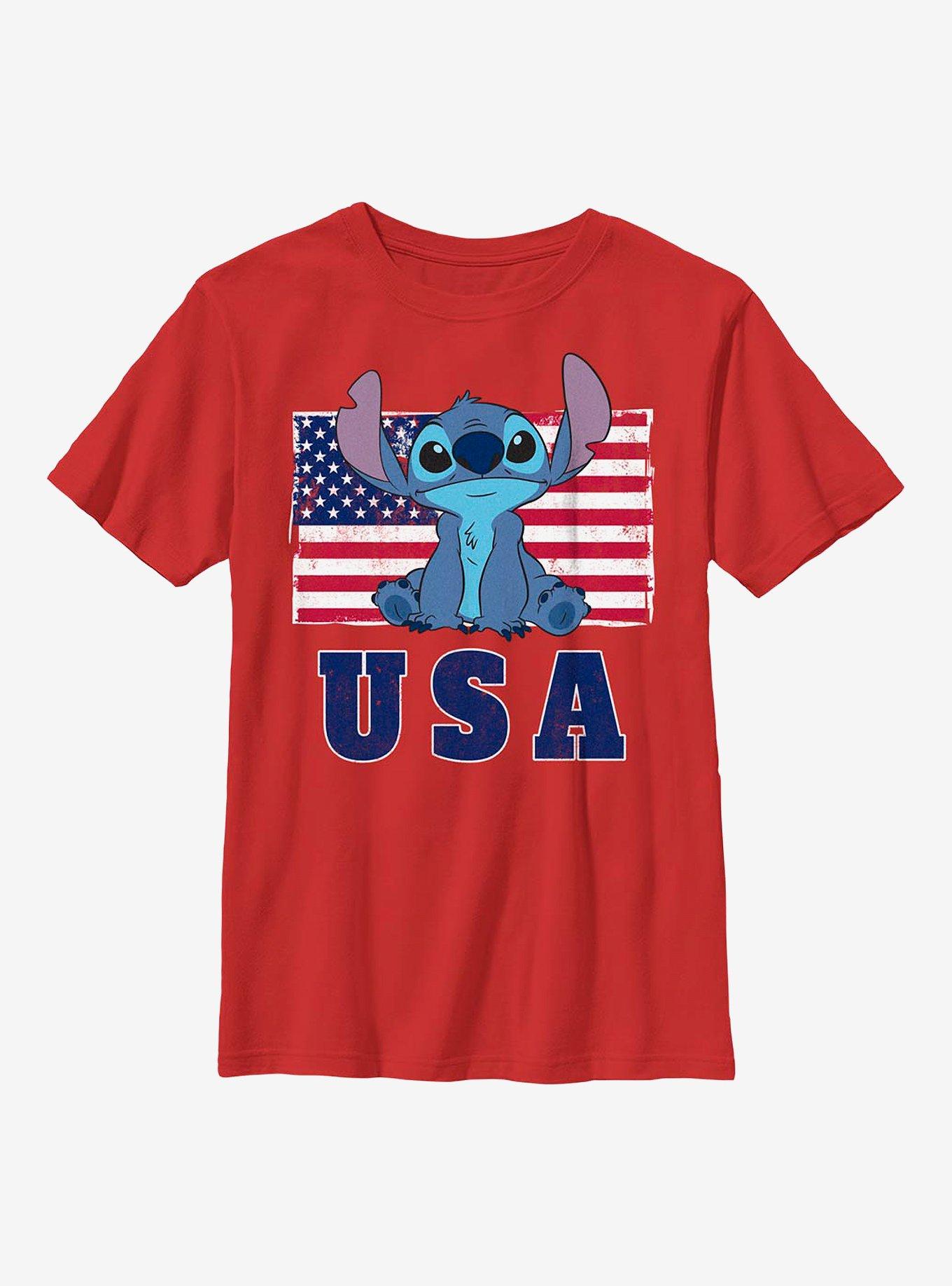 Disney Lilo & Stitch Merica Youth T-Shirt, RED, hi-res