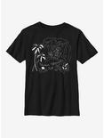 Disney Lilo & Stitch Surf Line Art Youth T-Shirt, BLACK, hi-res