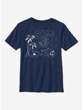 Disney Lilo & Stitch Surf Line Art Youth T-Shirt, NAVY, hi-res