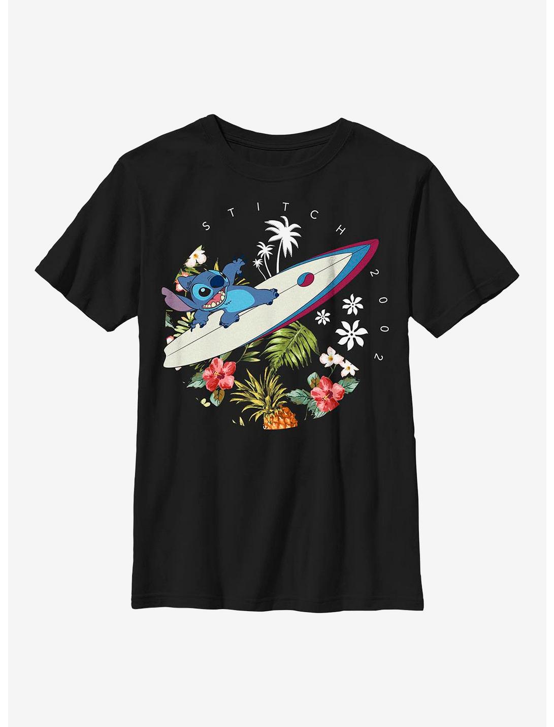 Disney Lilo & Stitch Surfer Dude Youth T-Shirt, BLACK, hi-res
