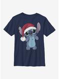 Disney Lilo & Stitch Santa Hat Youth T-Shirt, NAVY, hi-res