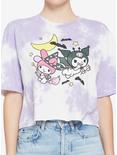 Kuromi & My Melody Halloween Purple Wash Girls Crop T-Shirt, MULTI, hi-res