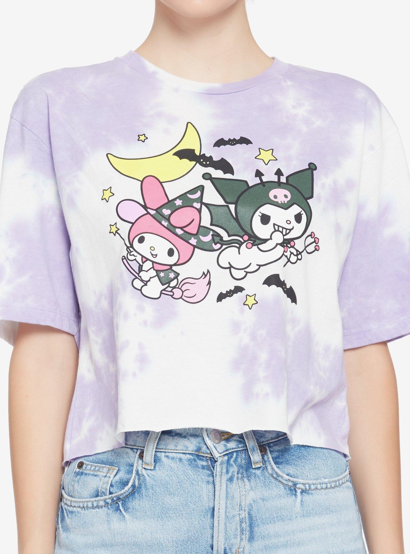 Pink White Kuromi Melody Cropped T-Shirt Top Kawaii | Kawaii Babe Kuromi / XXXL