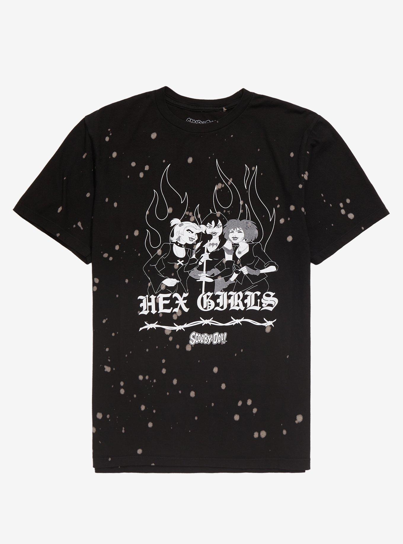 Scooby-Doo! Hex Girls Bleach Wash Barbed Wire Girls Boyfriend Fit T-Shirt Plus Size, MULTI, hi-res