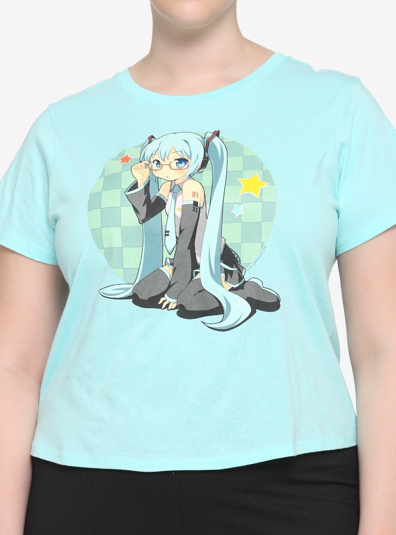 Hatsune Miku Kneeling Girls Baby Crop T-Shirt Plus Size