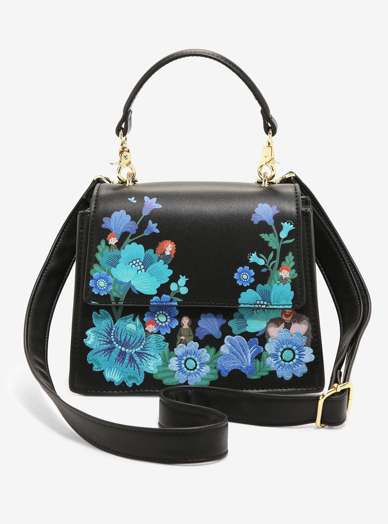 Floral Embroidery Crossbody Bag, Women's Colorblock Handbag