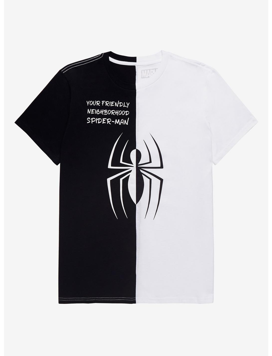Our Universe Marvel Spider-Man Color Block Women’s T-Shirt - BoxLunch Exclusive, BLACK, hi-res