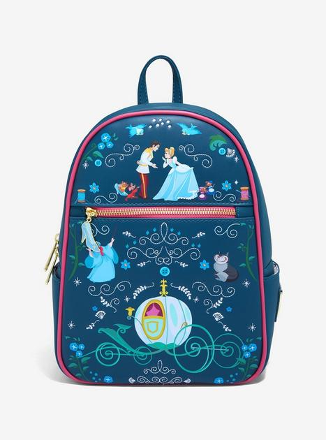 NWT Cinderella Loungefly Floral Mini Backpack NWT Loungefly Disney Cinderella AOP Floral Blue Mini  main image 4
