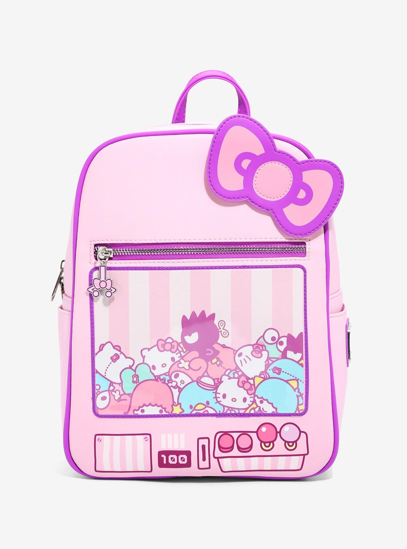 Fast Forward Hello Kitty Allover School Backpack - Hello Kitty, My Melody,  Kuromi, Keroppi - Officially Licensed Hello Kitty School Bookbag (White)