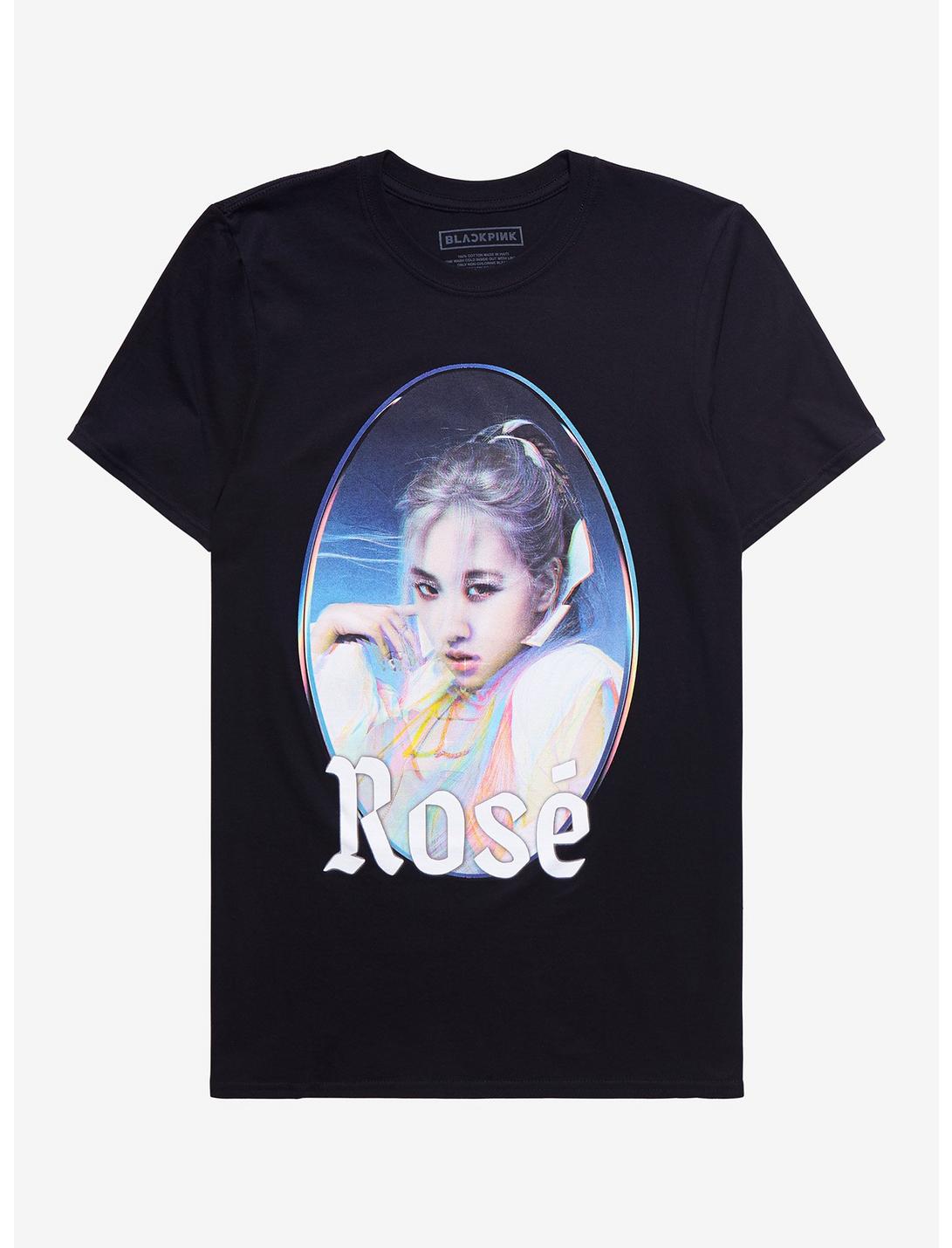 BLACKPINK Rose Portrait T-Shirt, BLACK, hi-res