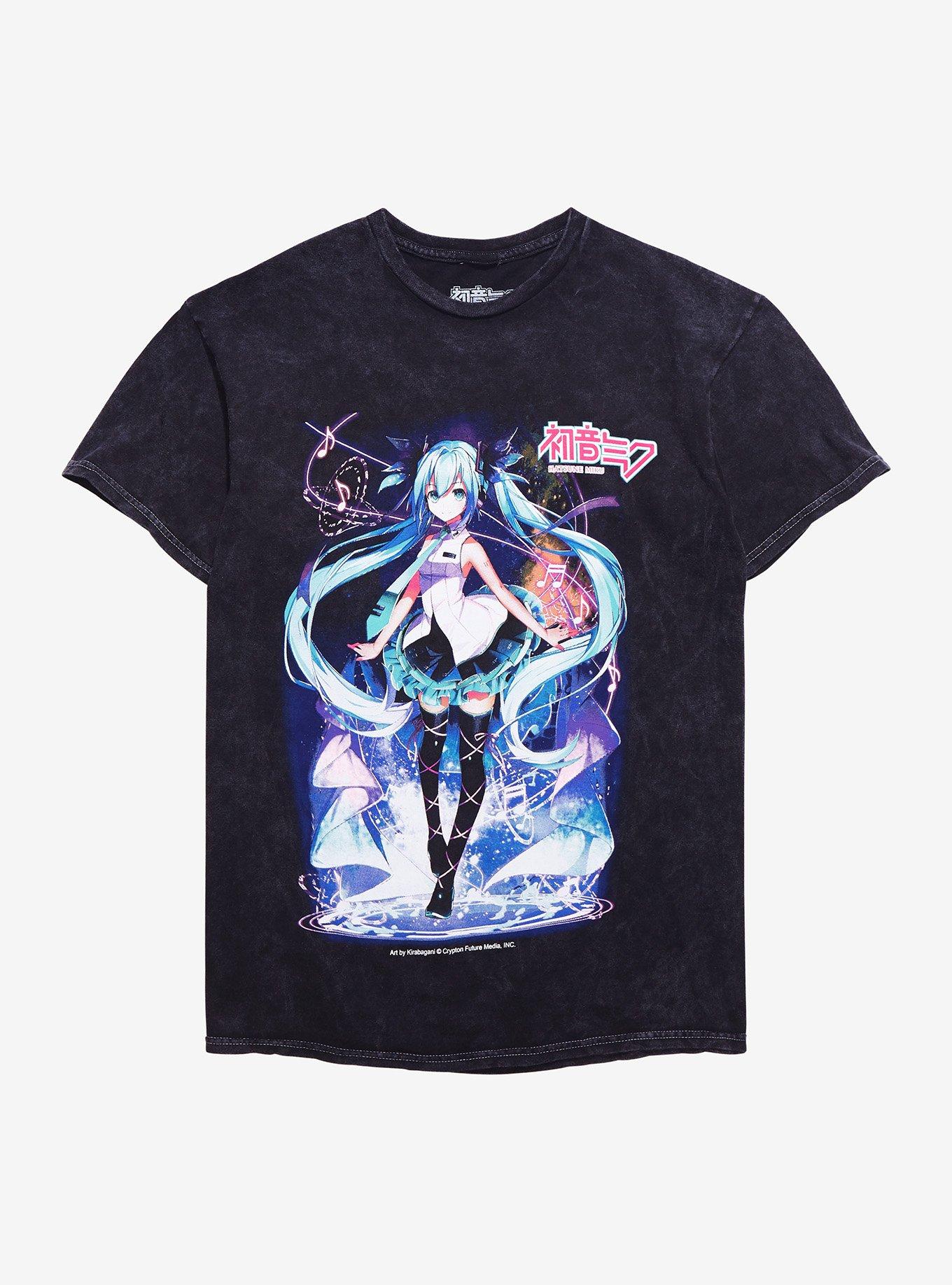 Hatsune Miku Dark Mineral Wash Boyfriend Fit Girls T-Shirt, MULTI, hi-res