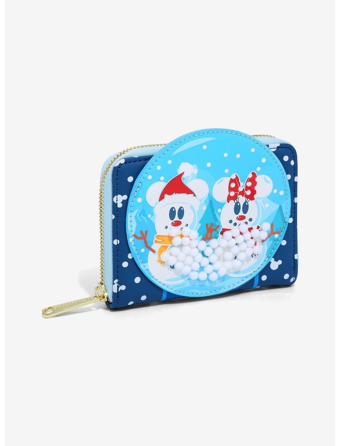 Loungefly Disney Mickey & Minnie Mouse Snowman Snow Globe Small Wallet, , hi-res
