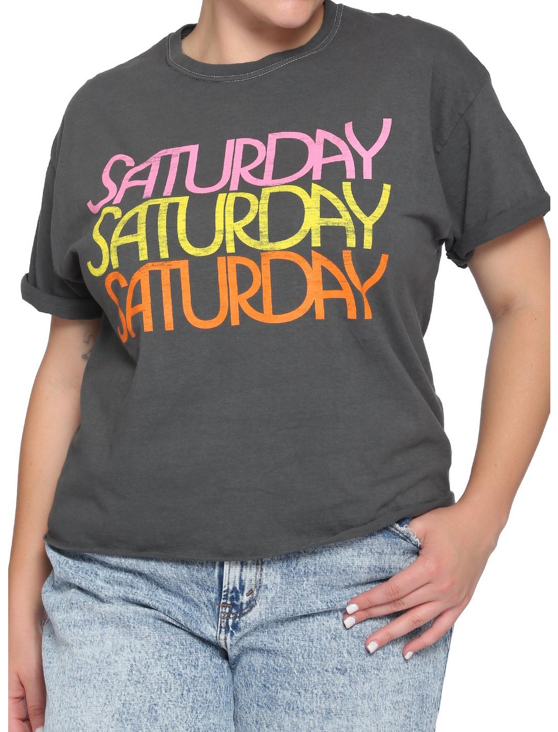 Twenty One Pilots Saturday Girls Crop T-Shirt Plus Size, GREY, hi-res