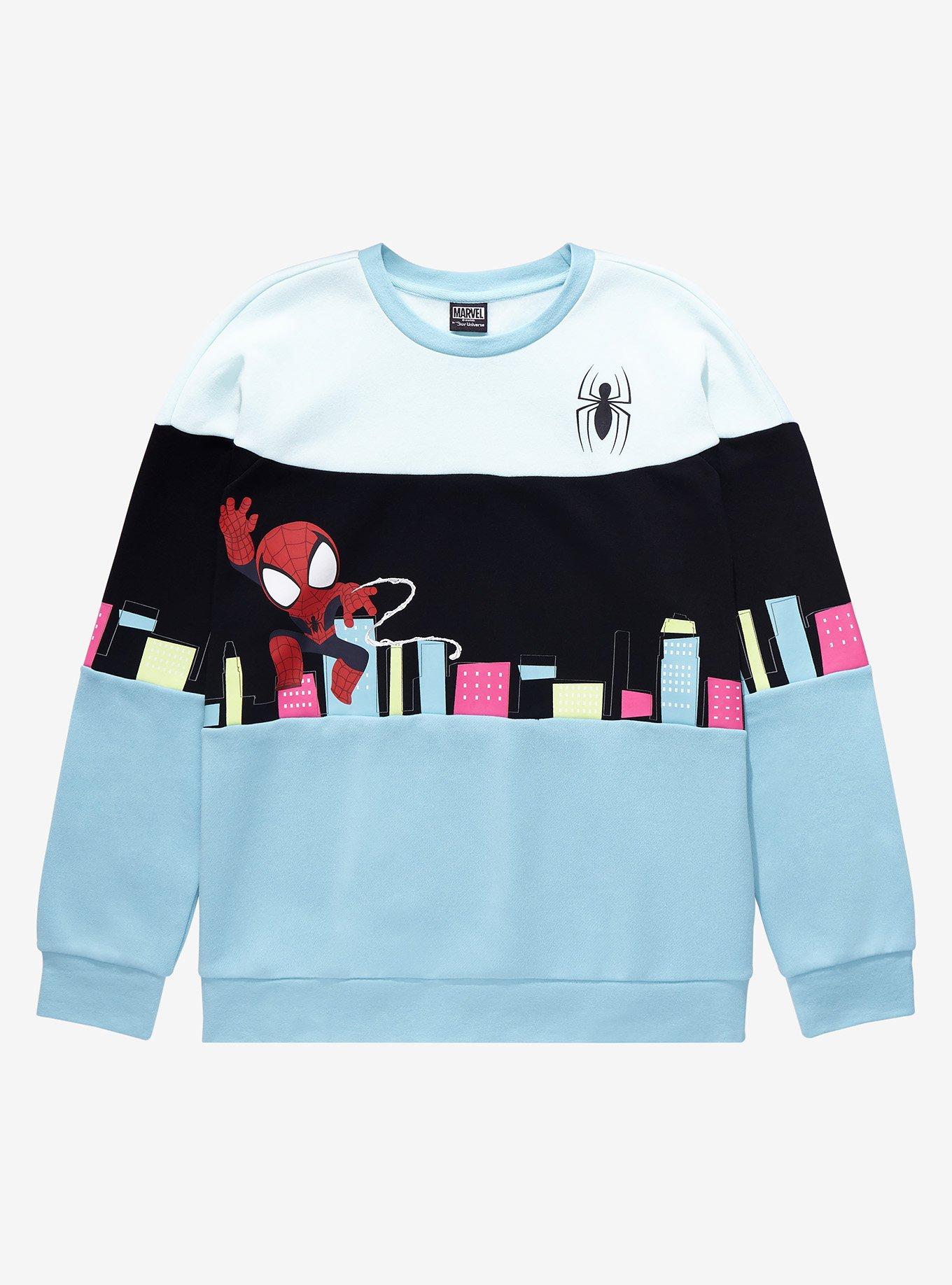 Our Universe Marvel Spider-Man Chibi Panel Crewneck, MULTI, hi-res