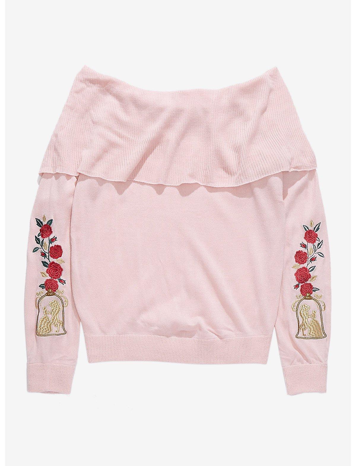 Disney Beauty & The Beast Foldover Sweater, MULTI, hi-res