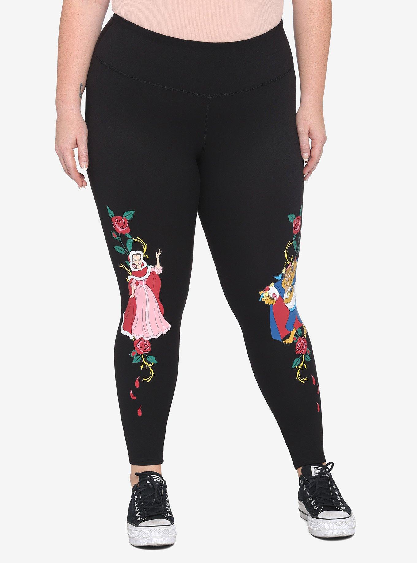 Disney Beauty & The Beast Rose Leggings Plus Size, MULTI, hi-res