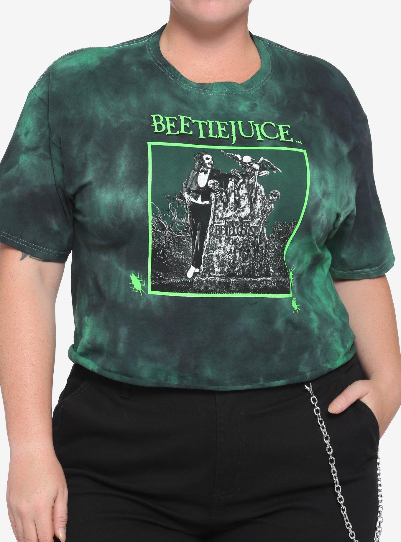 Beetlejuice Tombstone Tie-Dye Crop Girls T-Shirt Plus Size, MULTI, hi-res