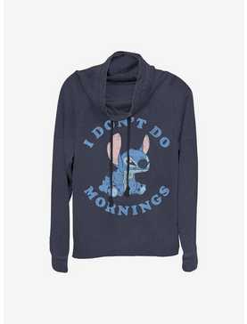 Disney Lilo & Stitch I Don't Do Mornings Cowlneck Long-Sleeve Girls Top, , hi-res