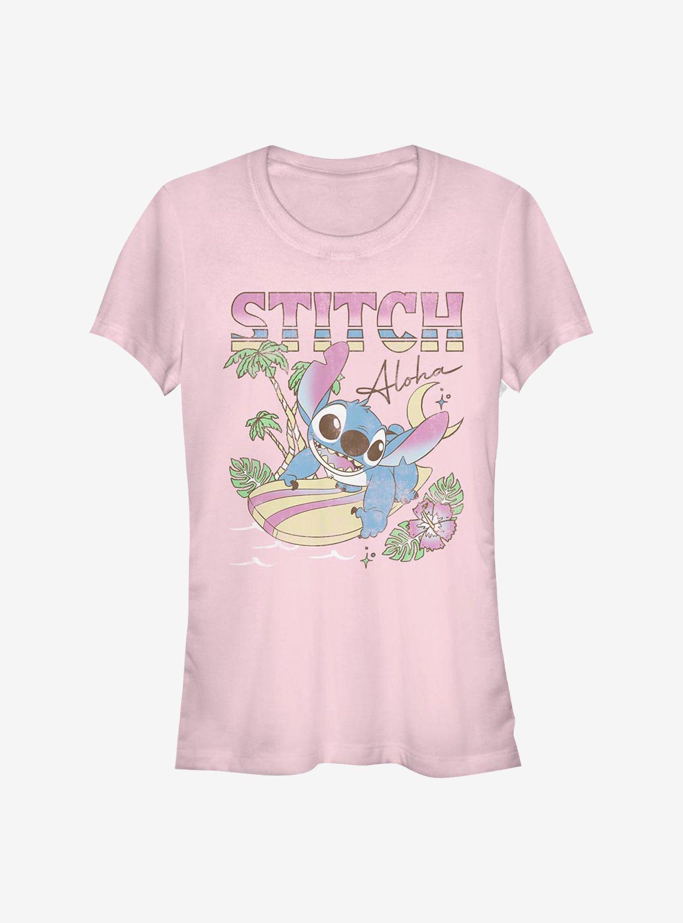 Disney Lilo & Stitch Aloha Stitch Girls T-Shirt, LIGHT PINK, hi-res