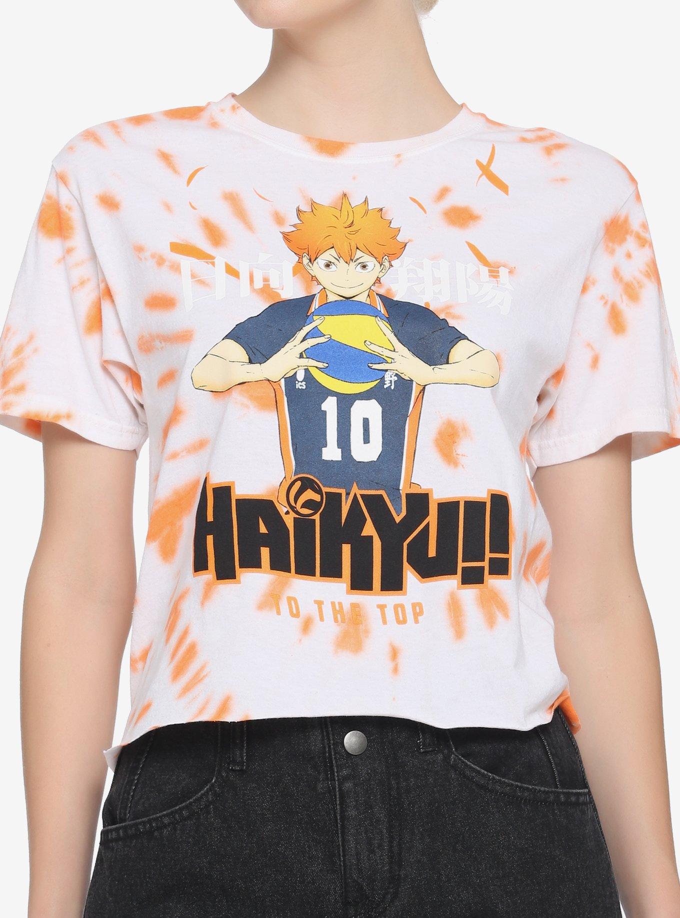 Haikyu!! Hinata Tie-Dye Cropped Girls T-Shirt, MULTI, hi-res