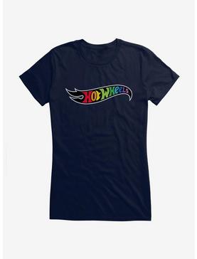 Hot Wheels Pride Rainbow Letters Logo T-Shirt, NAVY, hi-res